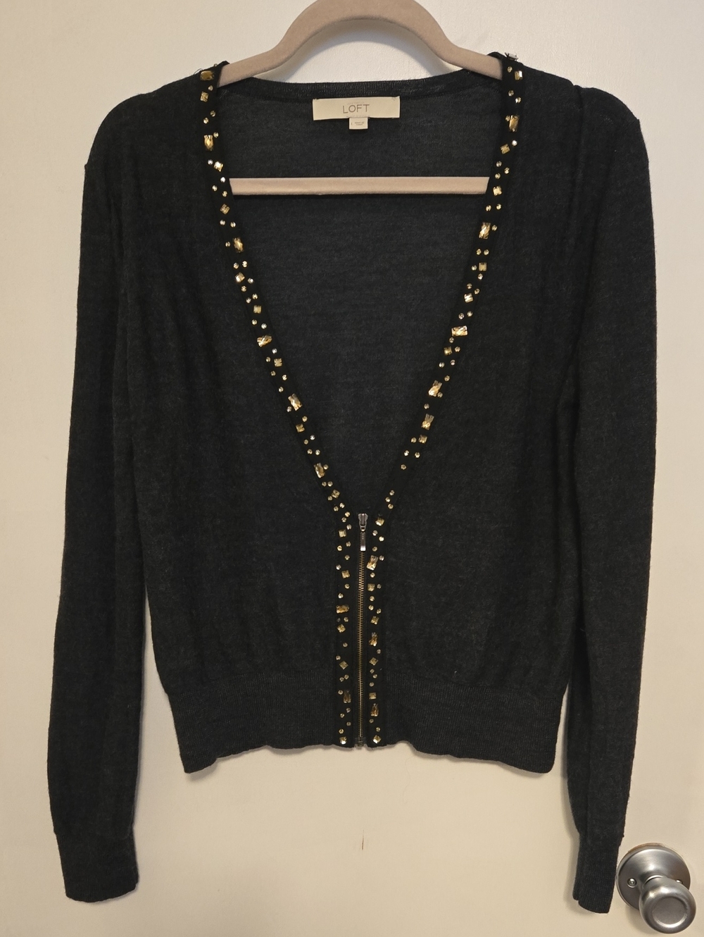 Loft Lightweight Wool Zip Cardigan